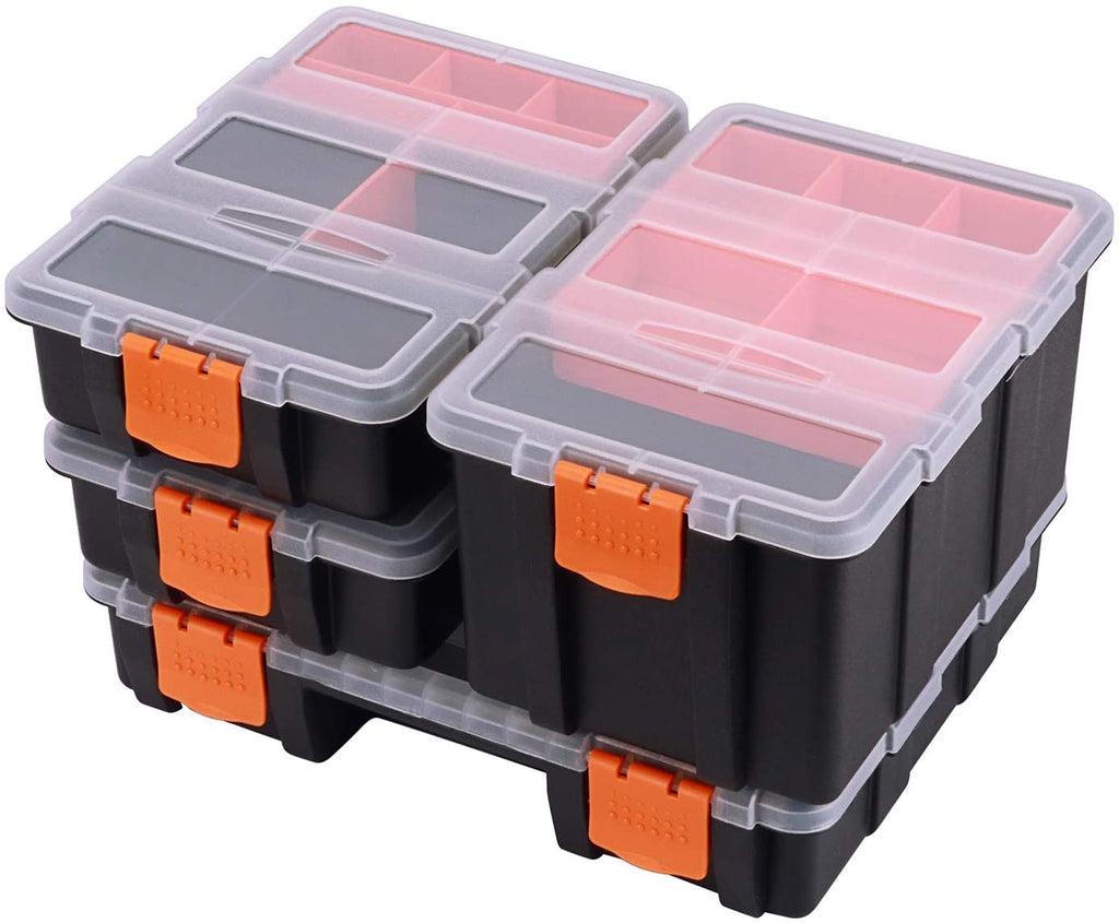 CASOMAN Hardware & Parts Organizers, 4 Piece Set Toolbox, Compartment –  Reign Distribution