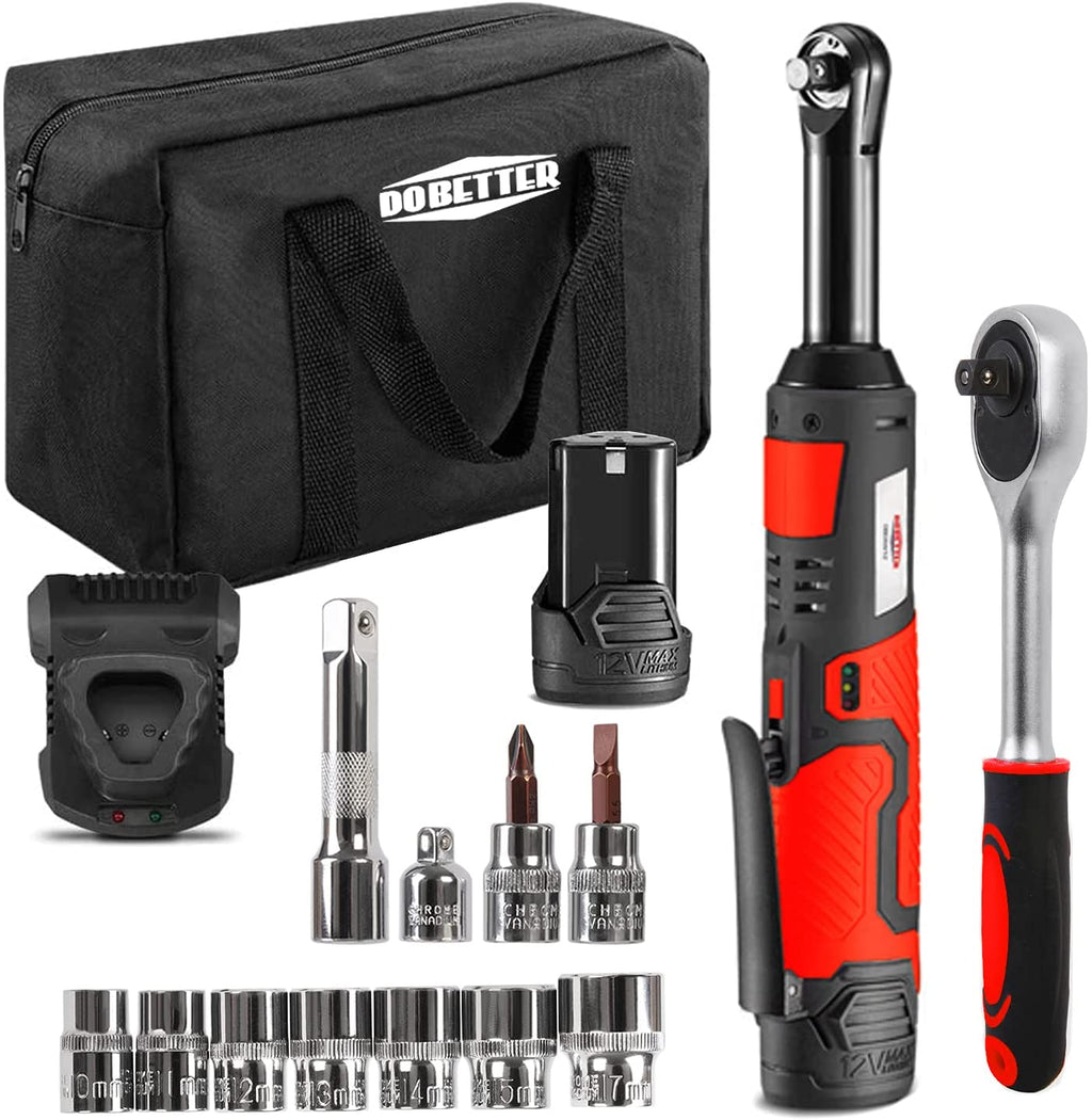 Electric Ratchet Wrench 3/8 Cordless Ratchet Wrench Set, Extended